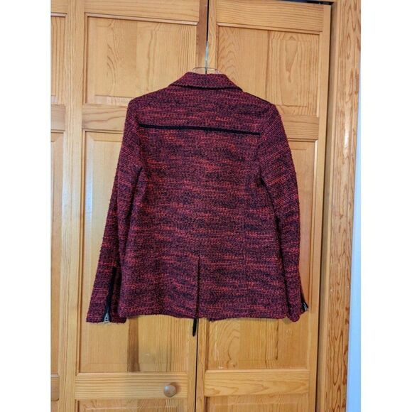 LUCKY BRAND Women's Red Tweed Coat Sz Small - Picture 9 of 11